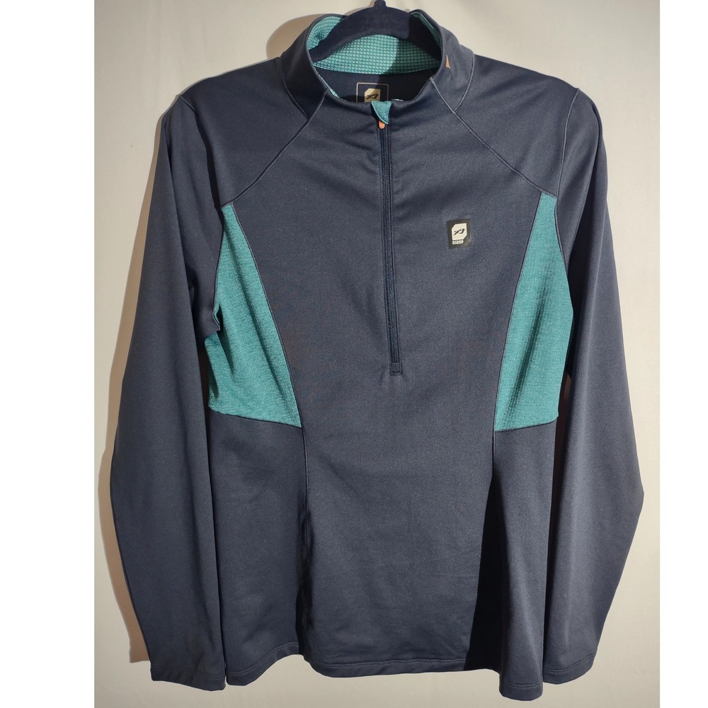 Orage Women's Navy Teal 1/4 Zip Athletic Pullover‎ Top Size L